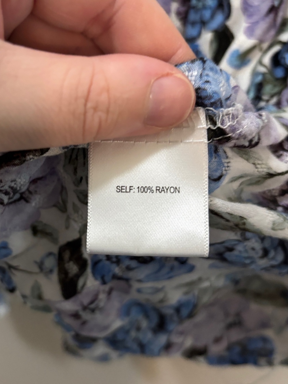 Jane + Delancey Floral Tiered Tunic Blouse Blue Purple Ruffle Blouse Size XL - Picture 5 of 6